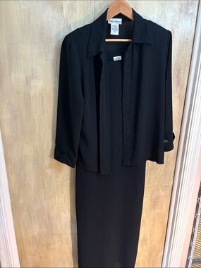 Ultra Dress Black 2 piece-Maxi Chiffon dress and sheer jacket 16